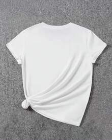 Camiseta de Mujer con Estampado de Cara de Payaso de Carnaval - Manga Corta y Cuello Redondo, Tejido de Elasticidad Media Ideal para Verano, Primavera y Fiestas de Carnaval - Ropa Casual, Lavable a Máquina, No Es Disfraz de Payaso Patrón de cara y mano de payaso - Blanco - Ver 6