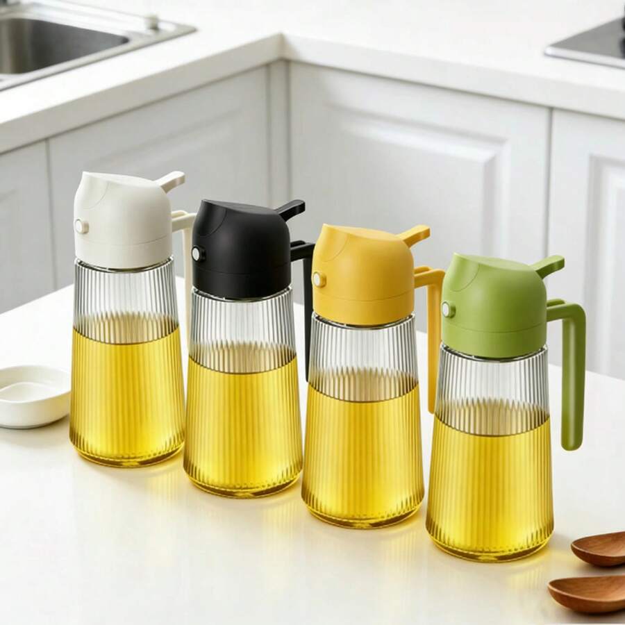 Chai xịt dầu bằng thủy tinh đa năng 16oz/470ml, thiết kế sọc dọc, dùng trong nhà bếp, chống rò rỉ. - 470ml - Xem 1