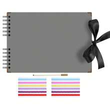 1pc Scrapbook Album With Pen & Corner Stickers, A4 Black Pages Memory Book, Photo Memory Album, Kraft Paper DIY Album, Suitable For Anniversary, Birthday, Gift - Single Pen Set - View 10