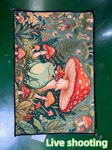 1pc Spring/Summer New Arrival, Woodland Mushroom & Frog Theme Entrance Mat, Comfortable Home Printed Pad, Absorbent Soft Skin-Friendly Carpet, Spring/Summer Bestselling Decorative Rug, Doormat, Small Rug, Welcome Mat, Carpet, Floor Mat, Outdoor Doormat, Kitchen Rug, Home Decor, Front Door Mat, Area Small Rug, Outdoor Mat - Multicolor - View 5