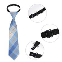 5pcs Boy's Necktie Pre-Tied Adjustable Neck Strap Tie For Wedding Graduation School Uniforms - Blue - View 3
