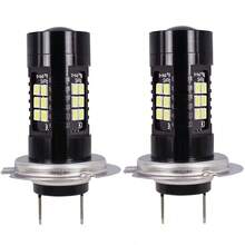 2 bóng đèn LED H7 cho ô tô, 21 chip SMD 3030, ánh sáng trắng siêu sáng 6000K, đèn sương mù và đèn chạy ban ngày, 12V 24V - 21SMD - Xem 4