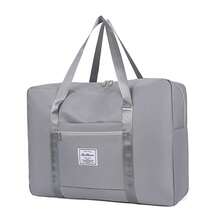 Large Capacity Foldable Travel Bag For Men And Women, Waterproof Handbag, Lightweight Storage Bag, Shoulder Bag For Gym And Yoga, Multipurpose Storage Bag, Portable For Business And Leisure Travel. - 灰色 - 查看 1