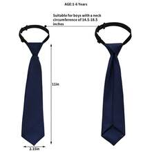 5pcs Boy's Necktie Pre-Tied Adjustable Neck Strap Tie For Wedding Graduation School Uniforms - Khaki - View 2