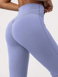2026 Sodalemon Women's Black Slim Fit Flared Yoga Sweatpants For Spring - 淡紫色 - 查看 6