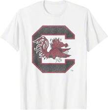 T Shirt Print ,Graphic-Cotton Tees Size Plus, Cartoon Round Neck Short Sleeve, Carolina Gamecocks Vintage Icon White T-Shirt ,Y2K,Oversized Shirt Women,With Shirt,Summer Tops,Shirt Suitable - trắng - Xem 7