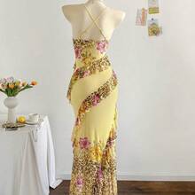 Women's Colorful Vintage Floral Print Draped Neck Layered Ruffle Hem Maxi Dress, Vacation Style Elegant Dress Women,White Dress For Civil Wedding ,Going Out Top ,Wedding Party Dress,Party Dress For Women,Elegant Party Dress,Christmas Dress ,Halloween Costume For Women, Winter Dress, Fall Women Clothes Rose Dress Orchid Dress Dinner Dress Ruffle Dress,Party - Azul menta - Ver 10
