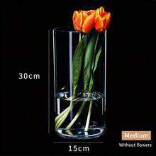 1 pezzo Vaso in vetro trasparente grande - Vaso moderno, adatto per la decorazione della casa, può essere utilizzato come acquario o vaso da fiori, ideale per decorare il soggiorno e la camera da letto - trasparente - Visualizzare 5