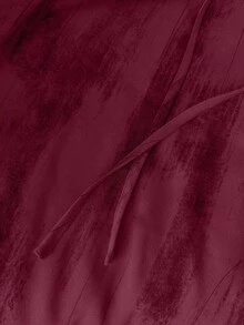 LUNE Loose Ink Paint Print Satin Loose Fit Trousers - Bordeaux - View 4