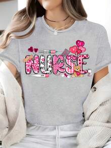 Camiseta de Enfermera para el Día de San Valentín, Regalo para Enfermeras, Camiseta de Enfermera, Camiseta para Personal - Negro - Ver 7