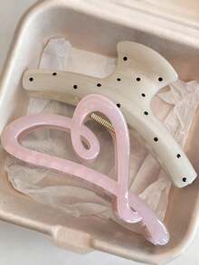 2 Stücke /Set Minimalistische Marmor Acryl Blumen Haarclips für Frauen, geeignet für Dutt, elegantes tägliches Accessoire, Haarclip Dekoration, Valentinstag Geschenk, Haarklammern, Haarnadeln, Haarspangen, Herbst/Winter Haarclips, Frauen Urlaubsoutfit Haarzubehör - Verschiedenfarbig - Übersicht 11