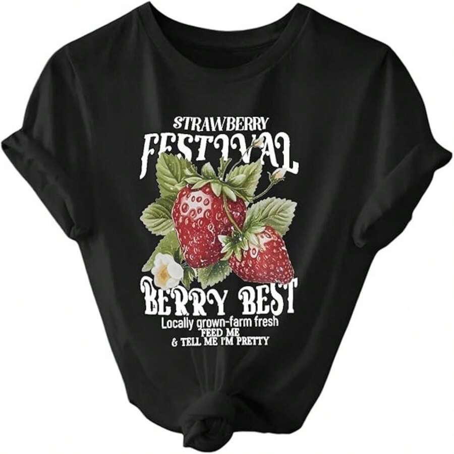 Casual Women's Black Cotton Short Sleeve Round Neck T-Shirt, Regular Fit Top with Slight Stretch, Everyday Comfort Streetwear - Negro - Ver 1