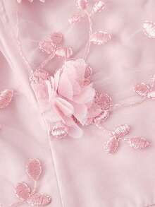 MOD Vestido de tirantes de malla con bordado floral para mujer - Rosa 3 - Ver 5