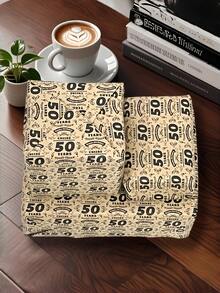 50歲生日禮品包裝紙 - 牛皮紙材質，43公分 X 3公尺 (1捲)。適合包裝50歲生日禮物，也可用作50週年慶祝派對的裝飾。 - 均碼 - 查看 5