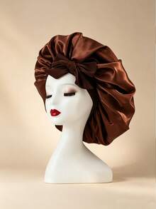 1/2件装奢华缎面真丝睡帽 - 可调节舒适系带 - 男女通用夜间护发，适合家居浴室装饰，春夏秋冬皆宜 - 彩色 - 查看 6