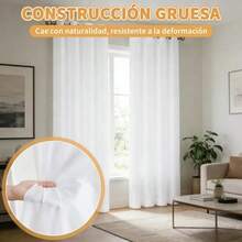 Cortinas de Poliéster 100% Lavables 137x230 cm, Disponibles en 1 o 2 Paneles, Tela Suave con Protección Solar, Versátiles para Sala Dormitorio Oficina Hogar, Varios Colores Disponibles, Ideal para Uso Personal y Regalo - azul claro - Ver 8