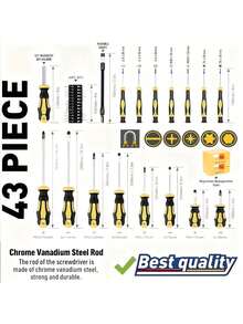 45+1/44+2/42+1 件套高级专业工具套装，汽车/自行车维修技师工具包，1/2”、“1/4”、“3/8”驱动深度及标准扳手套装，赛车级汽车零件维修棘轮扳手及其他汽车保养配件 - 45+1 - 查看 6