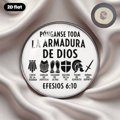 1pc 2D Flat Design Elegant Religious Theme Brooch Pin, Made Of Stainless Steel And Convex Round Glass, Unique And Fashionable Accessory Suitable For Backpacks, Clothing, Collars And Hats - Ideal For Christmas, Easter And Baptism Ceremonies, 2D Flat Style