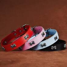 Vòng cổ thú cưng bằng da PU nhiều màu sắc kiểu punk phong cách punk dành cho chó nhỏ. - Hồng - Xem 7