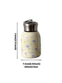 1 Stück 300ml handbemalter Thermobecher mit rosa Rosen-Motiv, doppelwandig aus Edelstahl, flacher Boden, Tasse mit Griff, Reisebecher, Wasserflasche, geeignet für Outdoor, Büro, Zuhause, Schule, Reisen, Geburtstagsgeschenk, Feiertags-Geschenk, Muttertags-Geschenk, Vatertags-Geschenk, Einschulung, Valentinstags-Geschenk - Verschiedenfarbig - Übersicht 5