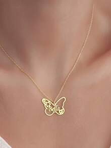 1 chiếc vòng cổ hình bướm khắc tên theo yêu cầu, quà tặng sinh nhật, ngày lễ, quà tặng sáng tạo, tự làm theo ý thích, vòng cổ hình hoa bướm cắt laser khắc tên theo yêu cầu, vòng cổ nữ, trang sức nữ, đồ tùy chỉnh, quà tặng cho bạn gái, quà tặng Ngày của Mẹ, quà tặng mùa lễ hội, quà tặng mùa tốt nghiệp - Nhiều màu - Xem 8