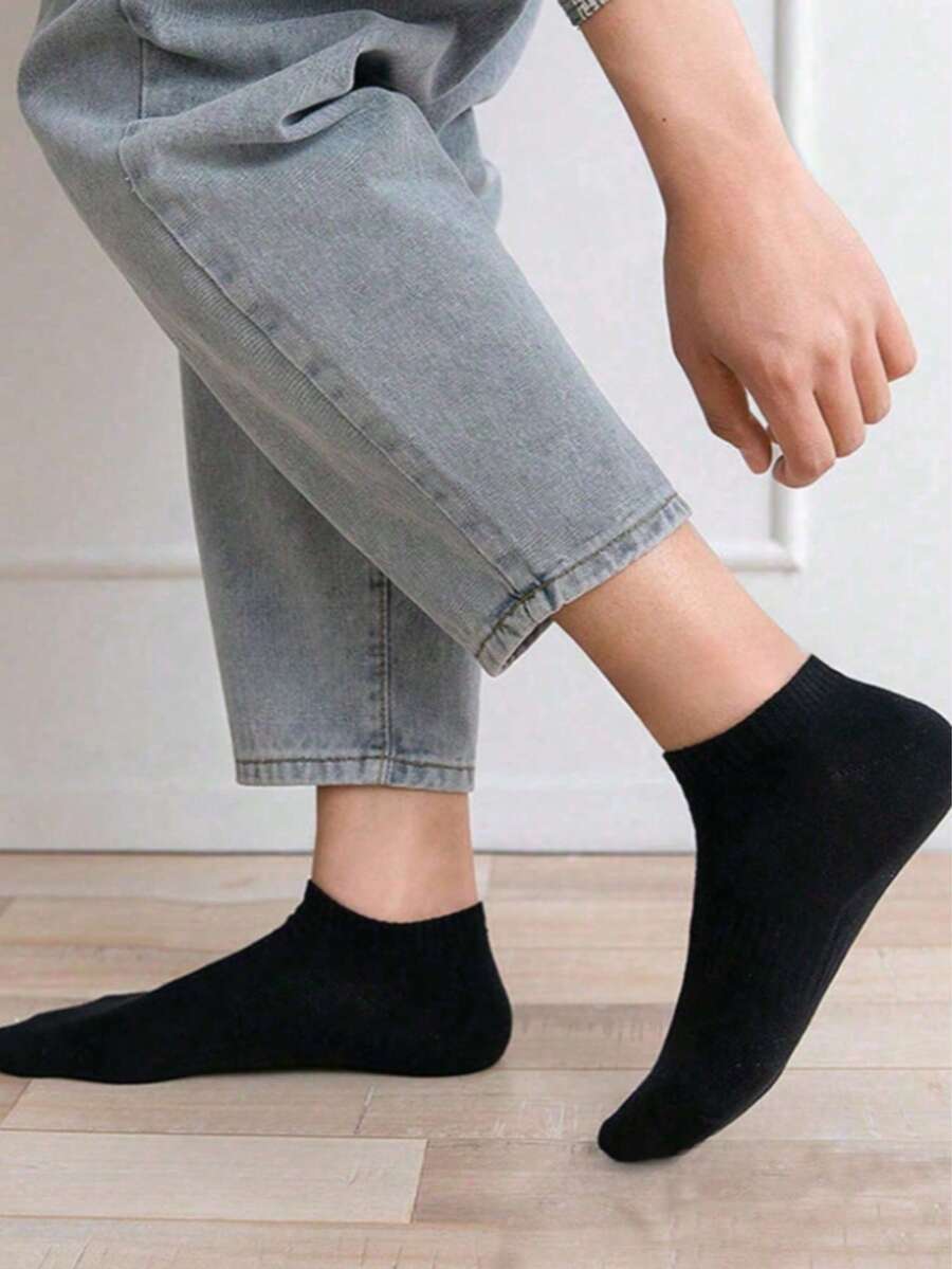30 Pairs Solid Color Comfortable Lightweight Low-Cut Socks, Available In 1/10/20/30 Pairs - Multicolor - View 1