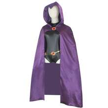 Disfraz de cosplay de superhéroe de  en stock: Raven de Teen Titans. - mono + capa + adorno de cintura + 2 muñequeras - Ver 2