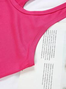 Disney Genuine License One Y2K Fashion Sleeveless Tank Vest T-Shirt With Minnie Mouse Print Cool Summer T-Shirt, Sleeveless Tank Vest T-Shirt Crew Neck Casual Top, Spring Summer, Women's, Multi-Size Multi-Color Options - Hồng nhạt - Xem 4
