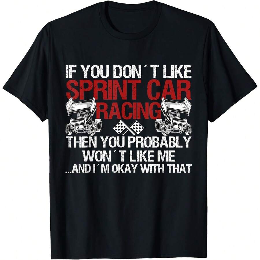 Sprint Car Racing T-Shirt - Black - View 1
