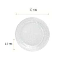 Kit 6 Pratos para Sobremesa Acqua Duralex 19cm - Transparente - Visão 4