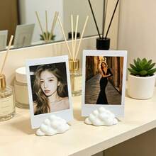 1/5pcs Fluffy Cloud Photo Display Stand - Plastic Photo Frame, Suitable For Room, Office, Cute Desktop Organizer For Photos, Cards, Notes - A - View 5