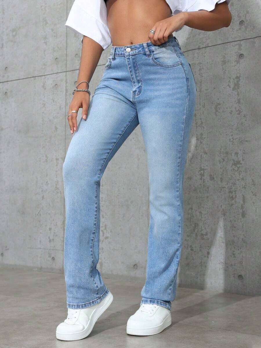 ICON Jeans De Pierna Recta Lavados Para Mujer - Lavado ligero - Ver 1