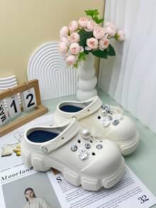 Women's EVA Non-Slip Soft Thick Sole Sandals, Suitable For Vacations, Casual Gatherings, And All Indoor And Outdoor Occasions, Providing You With A Stylish And Comfortable Wearing Experience. High Quality Women's Sandals With Accessories - White - View 4