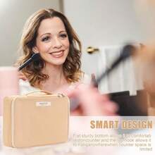Travel Makeup Bag Cosmetic Bag Makeup Bag Toiletry Bag For Women And Men (Beige) - Màu be - Xem 5