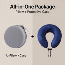 U-Shaped Memory Foam Neck Pillow With Storage Case, Portable Travel Nap Pillow, Slow Rebound Neck Pillow, Must-Have For Office Naps, Airplane Travel Cervical Pillow. Removable And Machine Washable, Provides Neck Support, Essential Travel Accessory. - Multicolor - View 6