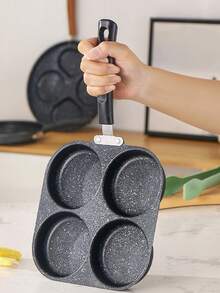 1pc New Non-Stick Frying Pan, Modern Minimalist Multi-Function Non-Stick Flat Pan, Non-Stick Baking Tray, Suitable For Frying Eggs, Burgers, Pancakes And Grilling, Compatible With Gas Stove And Induction Cooktop, Suitable For Home And Restaurant Use - View 3