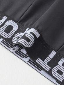 4pcs Teen Boy Letter Waistband Boxer Briefs, Mid-Rise Trunks - Multicolor - View 8