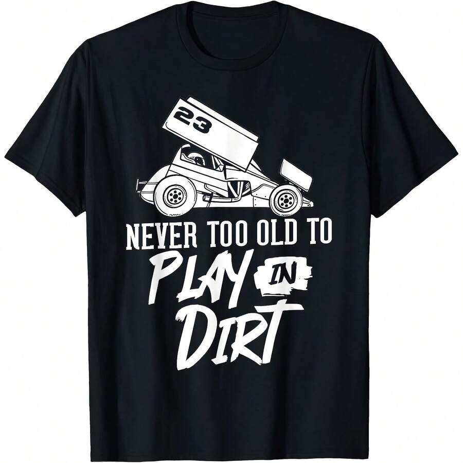 Sprint Car Racing Gift Dirt Track Racing T-Shirt - Black - View 1