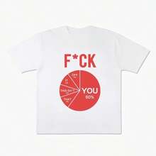 [F*CK YOU]Nueva camiseta divertida de estilo americano, de manga corta, holgada, transpirable para el verano, no se forman bolitas ni se decolora. - Blanco - Ver 4