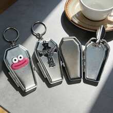 Cinzeiro Portátil Estilo Gótico - Suporte de Cinzas Metálico à Prova de Vazamentos com Estojo de Aço Inoxidável para Viagem, Decoração em Formato de Coração, Cruz e Boca Grande, Presente para Fumantes, Lembrança de Festa de Feriado, Ideal para Carro e Uso Ao Ar Livre, Presente Criativo, Acessórios para Fumar - multicolorido - Visão 5