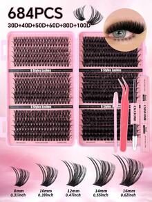 Bộ nối mi 720 sợi, độ cong D 8-16mm 10D-150D, mi đơn, bao gồm keo dán mi, nước tẩy trang, bút kẻ mắt, dụng cụ uốn mi. Mi giả tự nhiên, siêu dày, giúp mi dài hơn, cực mềm, có thể tái sử dụng, thích hợp cho sử dụng hàng ngày, lễ hội và đám cưới. - Hồng - Xem 13
