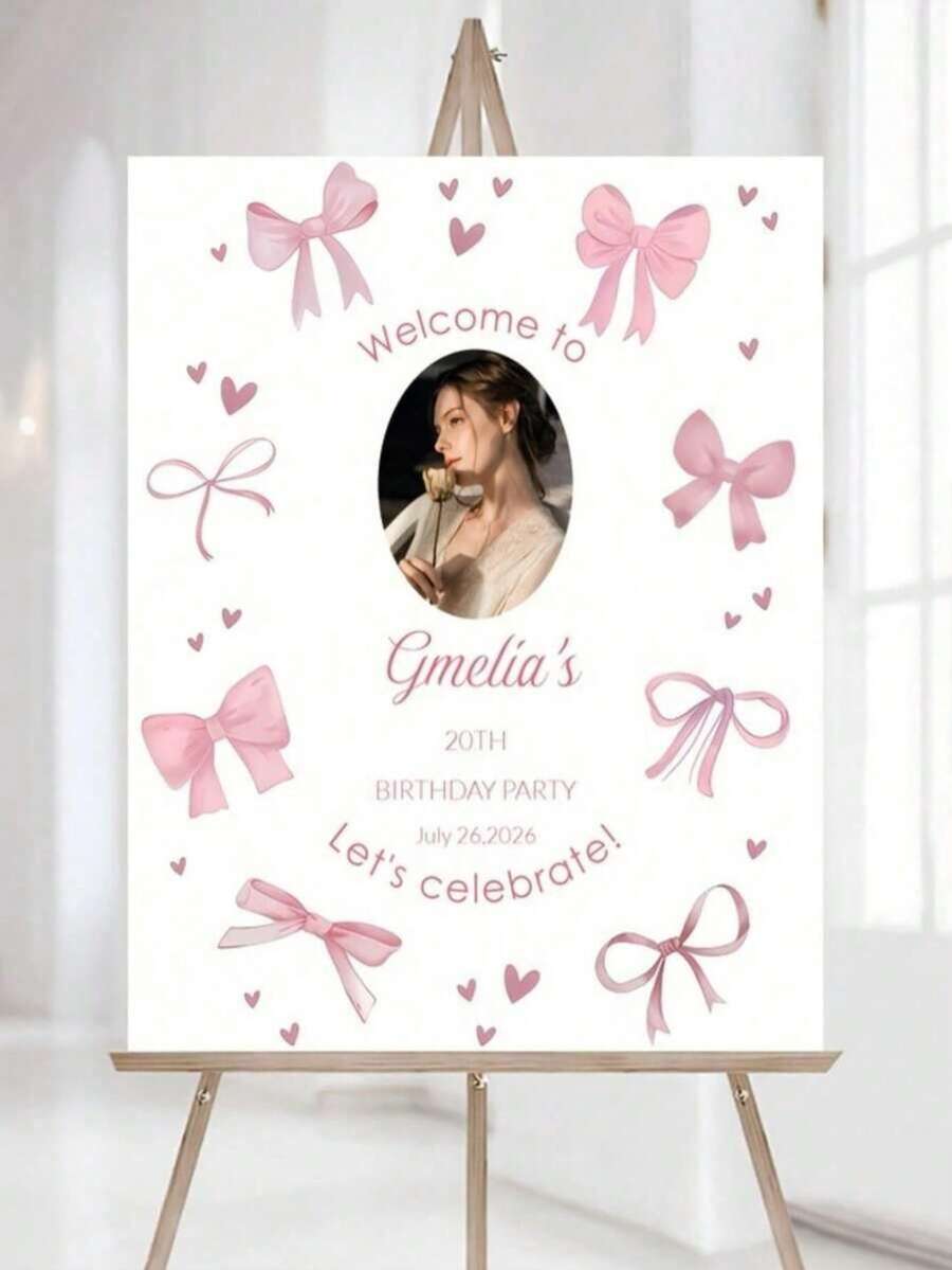 優雅婚禮歡迎牌模板、婚禮歡迎牌、婚禮照片拼貼、現代歡迎牌、可列印婚禮接待海報 - 彩色 - 查看 1