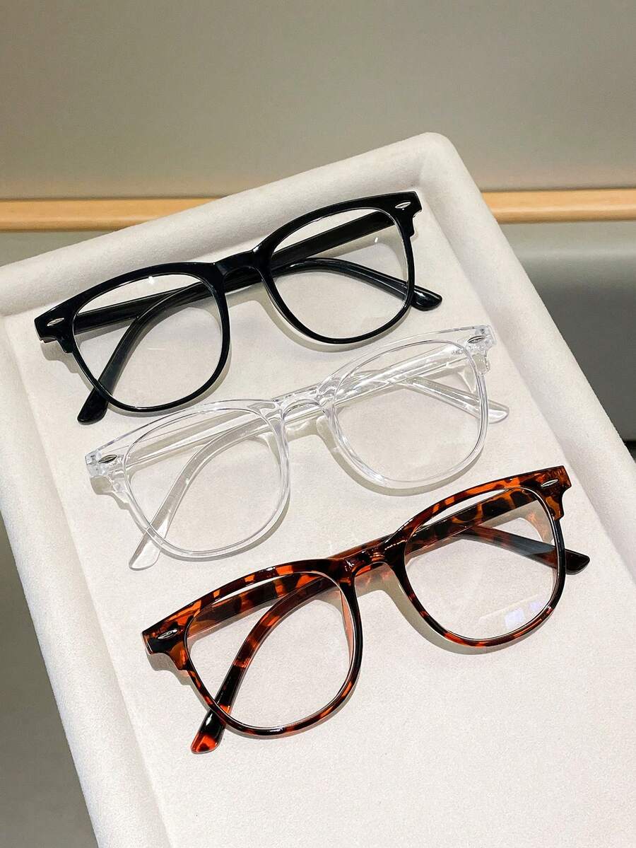 1/3 Set Retro Fashion Lightweight Eyeglasses - Fashionable Full Frame Glasses - Multicolor - View 1