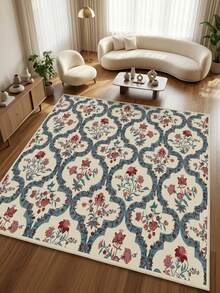 1pc Rug, Carpet, Area Rug, Door Mat, Runner, French Romantic Floral Striped Bohemian Style Area Rug - Large Size Carpet For Bathroom, Kitchen, Entryway, Hallway, Bedside, Living Room, Bedroom, Washable And Suitable For All Seasons, Home Decor - Multicolor - View 6