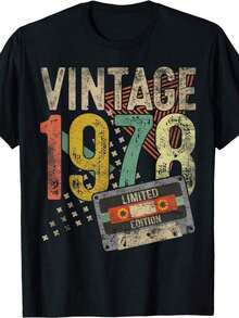Camiseta y Sudadera Vintage 1978, Regalos de Cumpleaños para Hombres y Mujeres de 47 Años - Negro - Ver 8