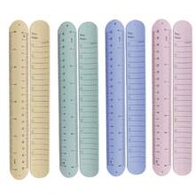 4pcs Reusable Wipe-Clean Wristband With Ruler, Faux Leather Material, Plaid Pattern, Uncoated Edges, Suitable For Students, Nurses And Teachers For Work Planning, Task Management And To-Do Lists - one-size - View 7