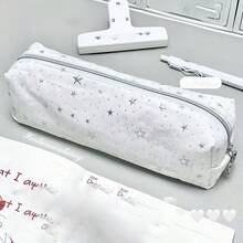 Hộp bút chấm bi hình ngôi sao, dung tích lớn và dễ mang theo, kiểu dáng tối giản và dễ thương theo phong cách Ins, túi đựng bút chấm bi hình ngôi sao, túi đựng đồ dùng học tập có khóa kéo chất lượng cao, phù hợp cho hoạt động ngoài trời và văn phòng phẩm, món quà văn phòng phẩm hoàn hảo cho mùa tựu trường. - hộp đựng bút chì - Xem 2
