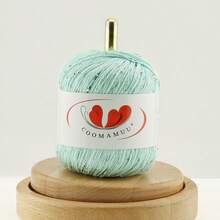 50g/PC 2mm Sequin & Bead Cotton Yarn DIY Knitted Decoration Rope Hand Crochet Knitting Embroidery Thread - A - View 16