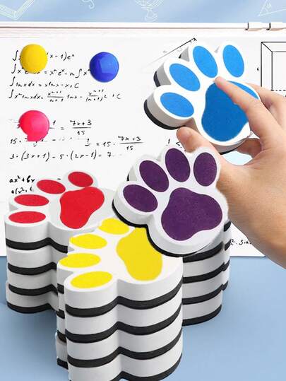 Set de 3 borradores magnéticos con forma de garra, herramienta de limpieza divertida para pizarra blanca, adecuada para papelería de aula y oficina