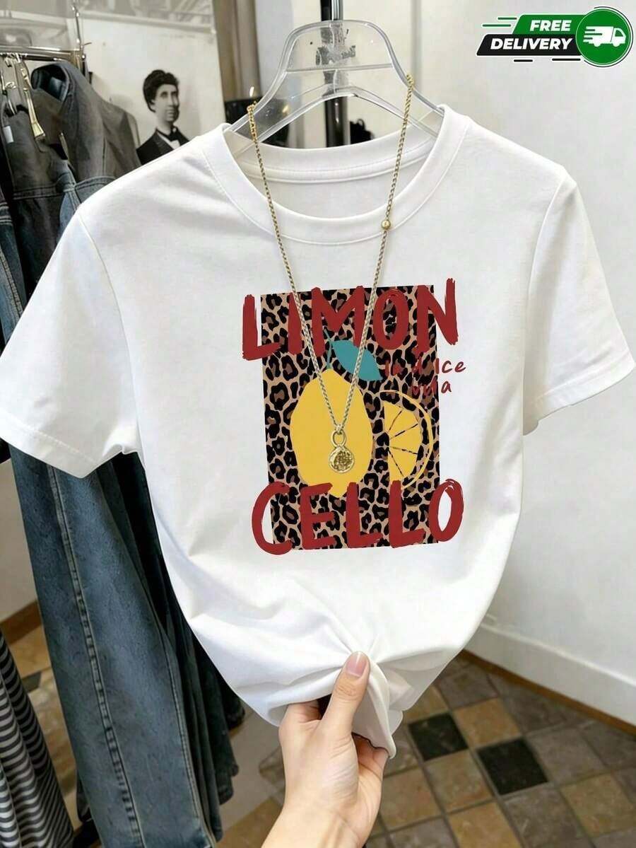 Camiseta para mujer de poliéster en color blanco con estampado de vino tinto, uvas, plato de comida y texto "VINO" – casual de uso diario Envío nacional gratuito dentro de México - Blanco - Ver 1